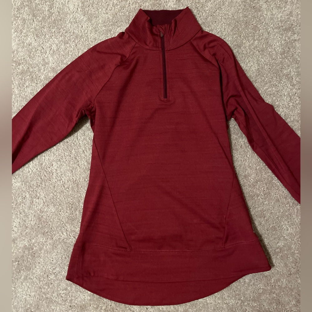 Womens Reebok half zip maroon